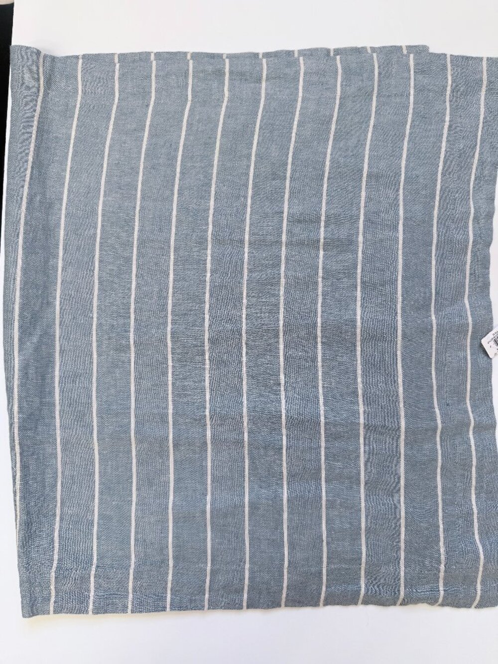 POTTERY BARN Belgian Flax Linen Striped King Sham, Chambray